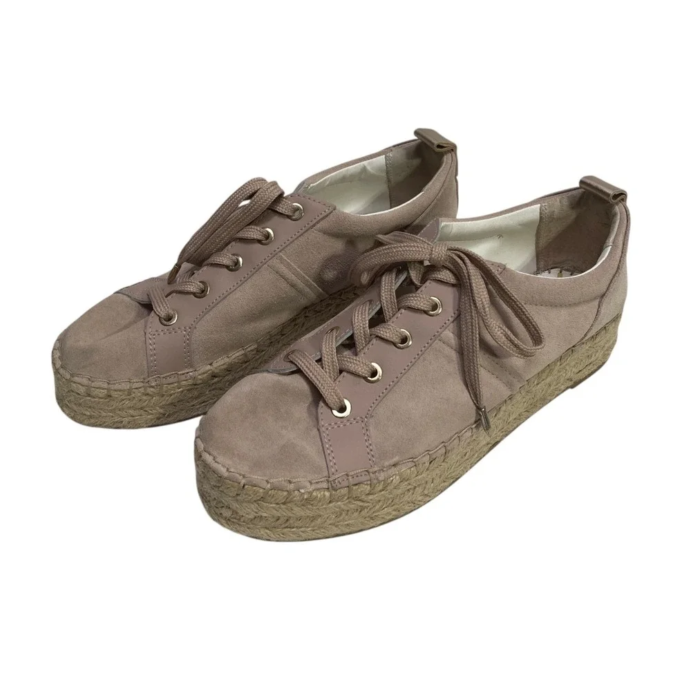Sam Edelman Suede Pink Leather Carleigh Womens Platform Shoes 8 M Flats Academia